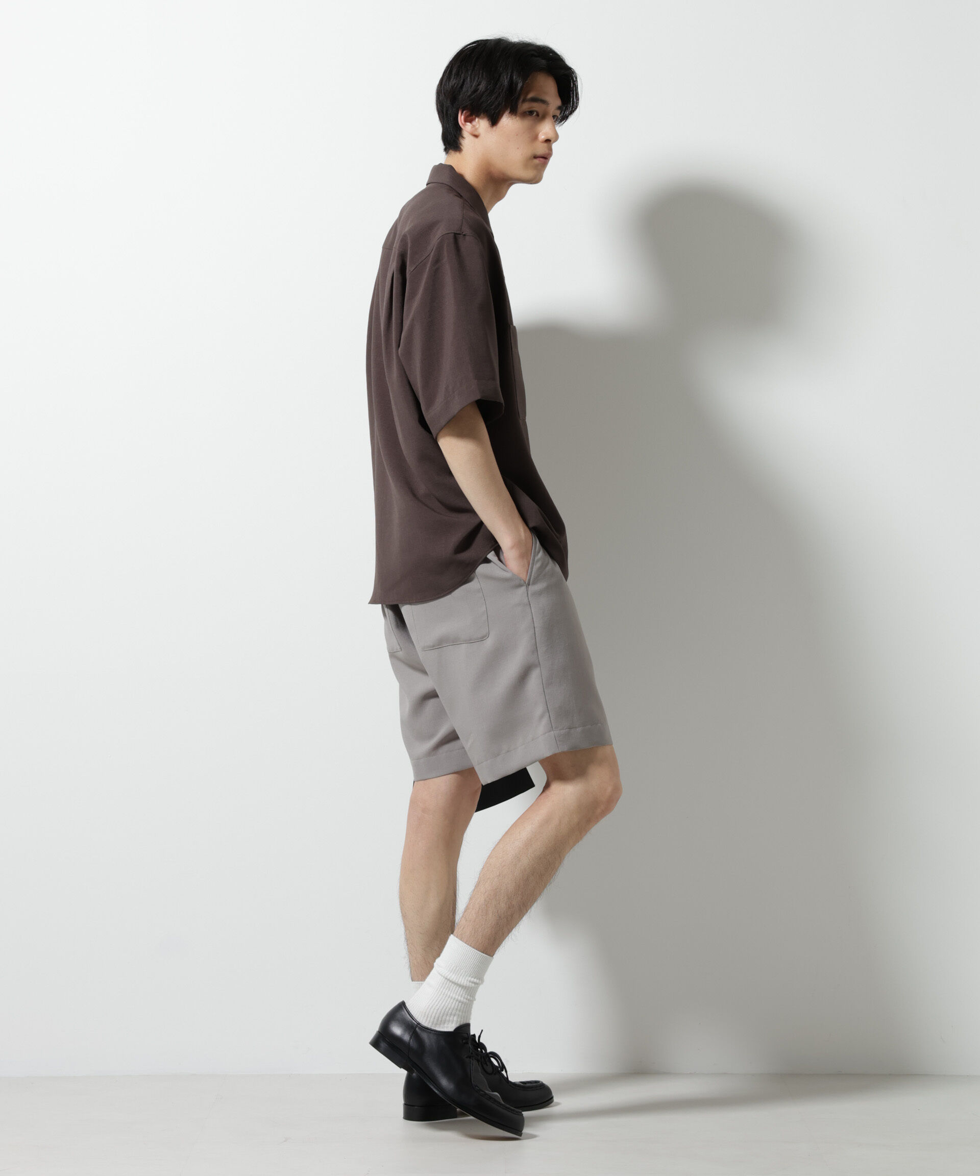 nano･universe「メランジドライオープンカラーシャツ（セットアップ可）」|シャツ・ブラウス|