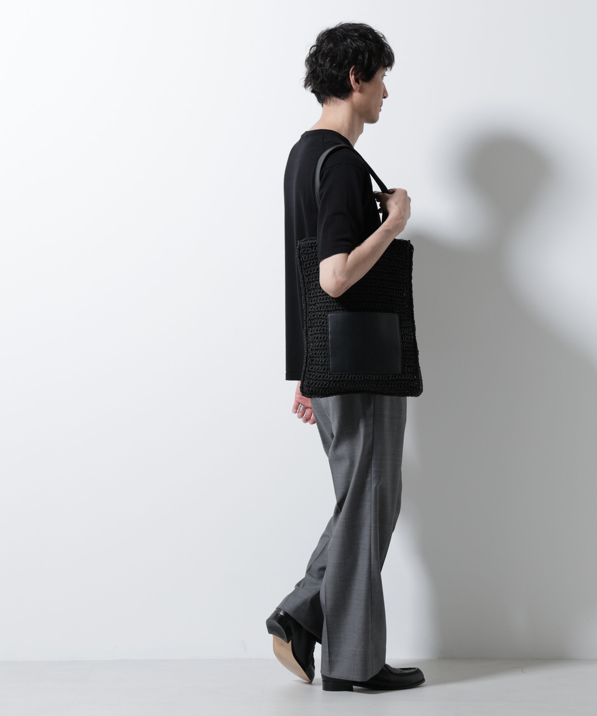 nano･universe「シルキータッチニットTシャツ 半袖」|ニット・セーター|