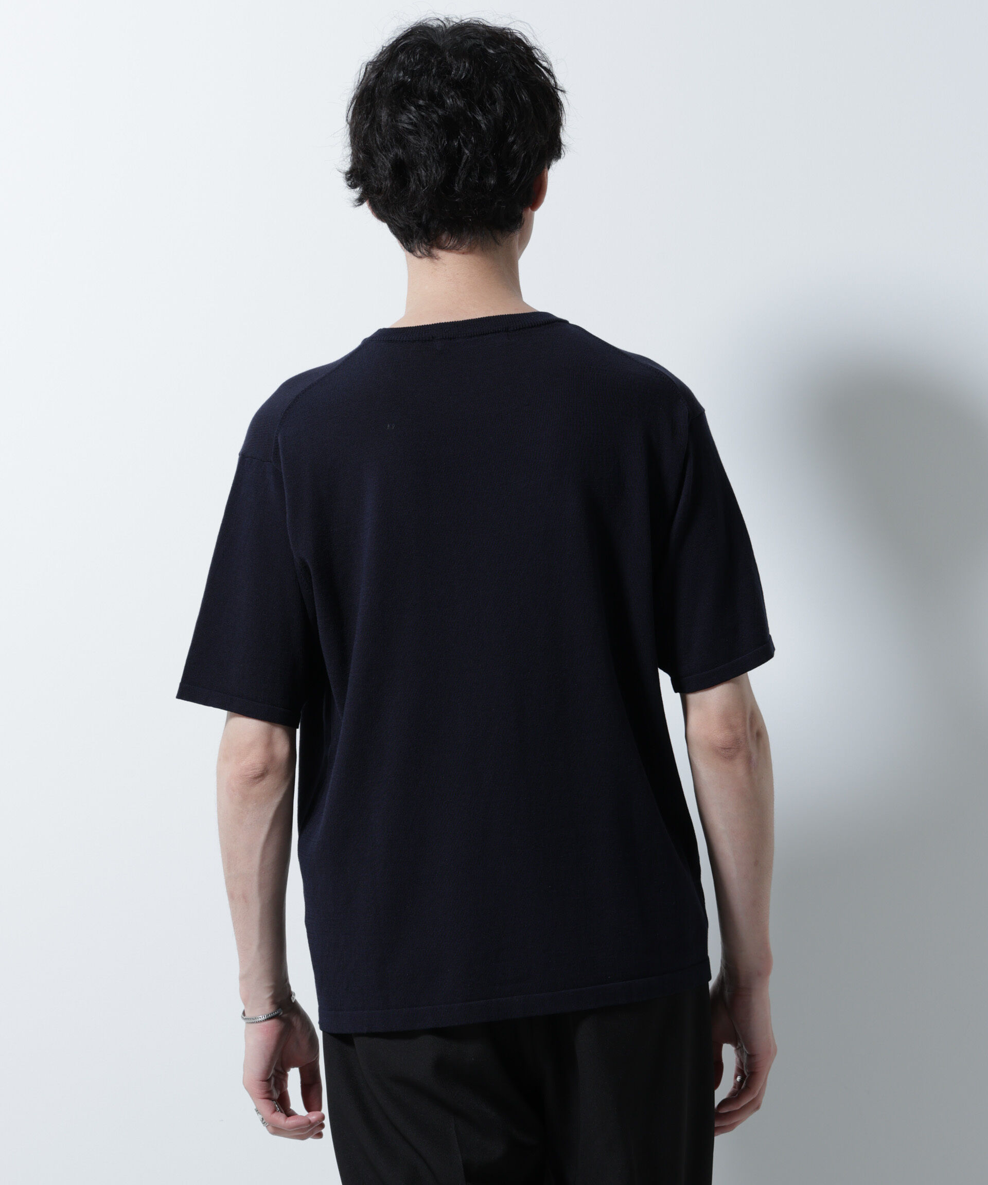 nano･universe「シルキータッチニットTシャツ 半袖」|ニット・セーター|