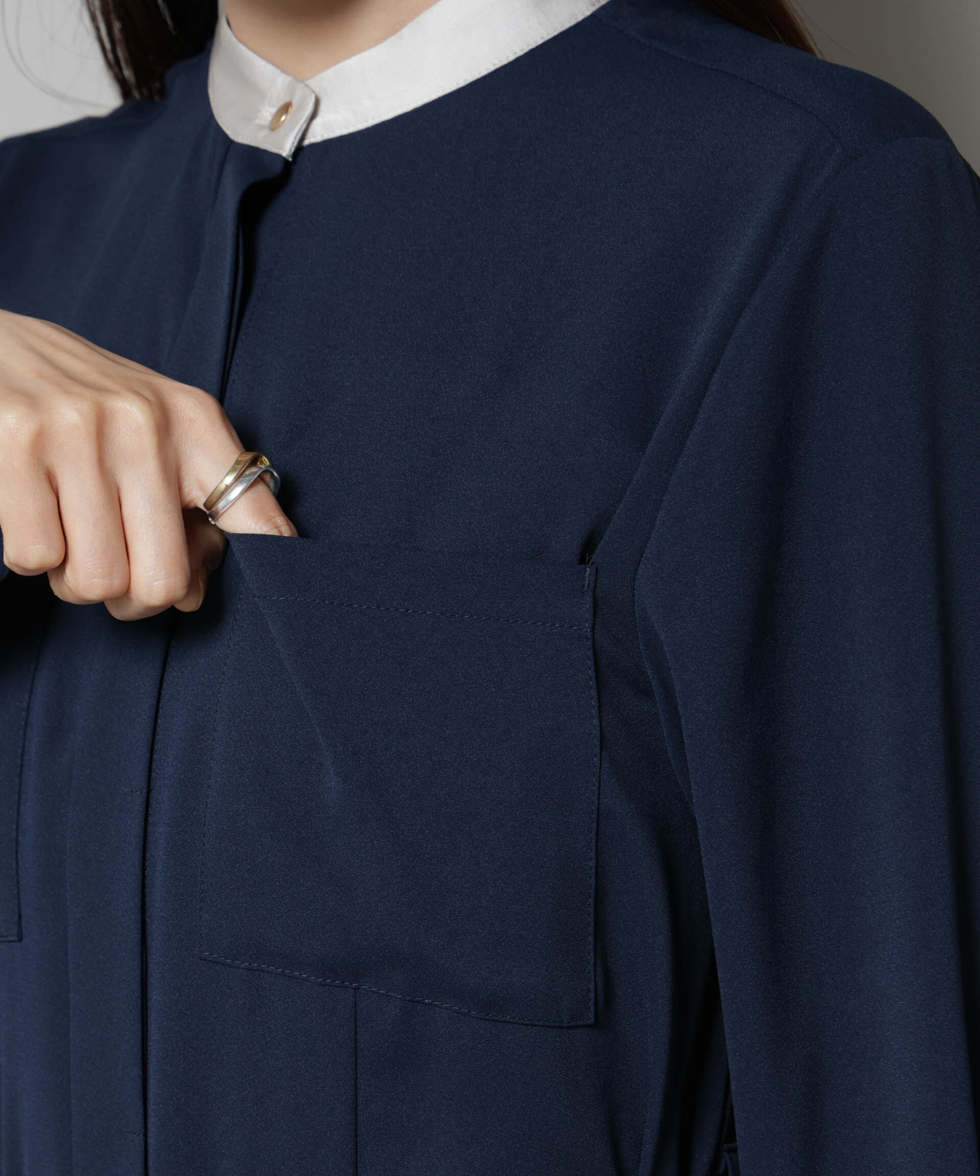 nano･universe「スタンドバイカラーベルト付きワンピース」|ワンピース|