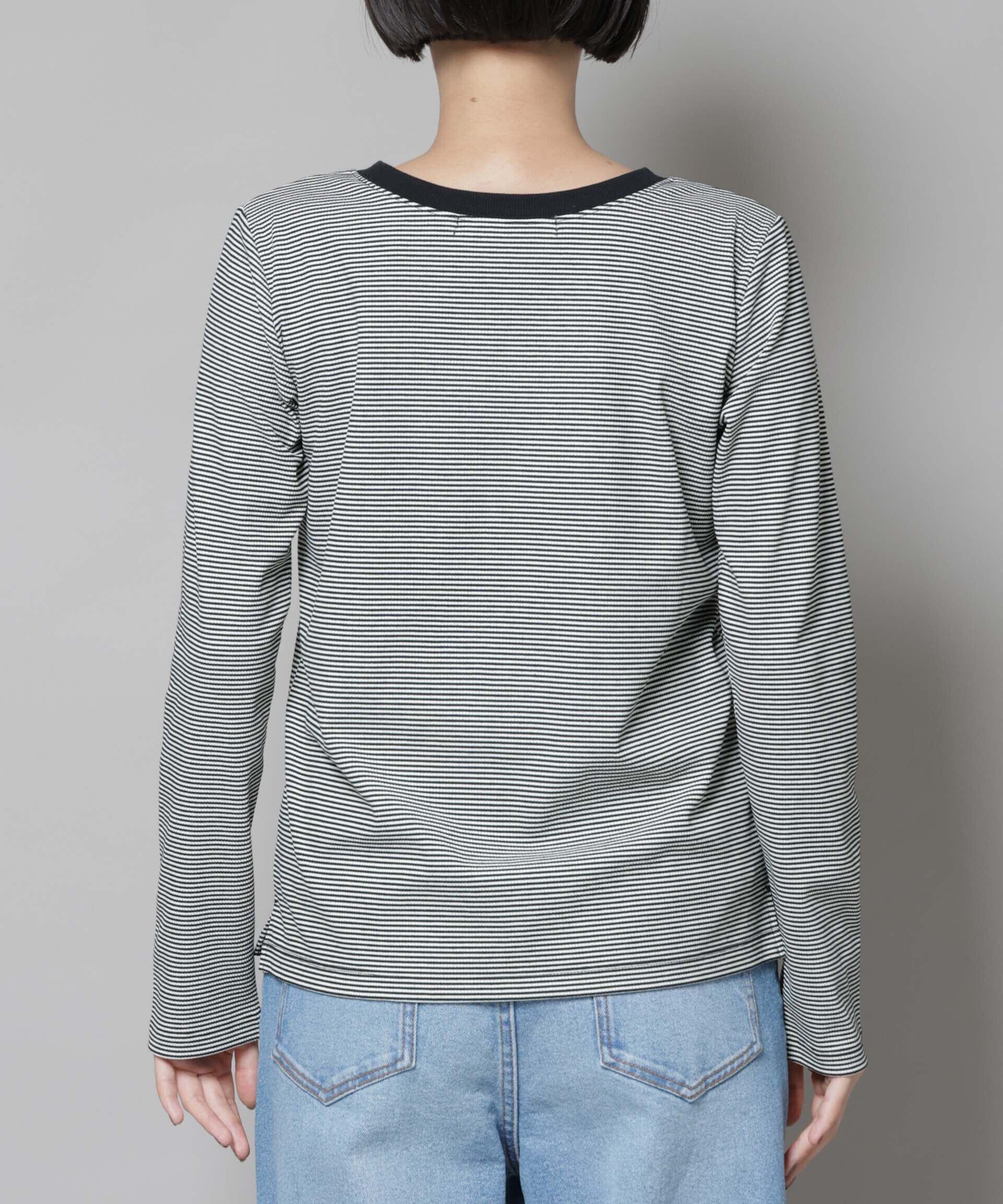 nano･universe「ミジンボーダーロングスリーブTシャツ」|Tシャツ・カットソー|