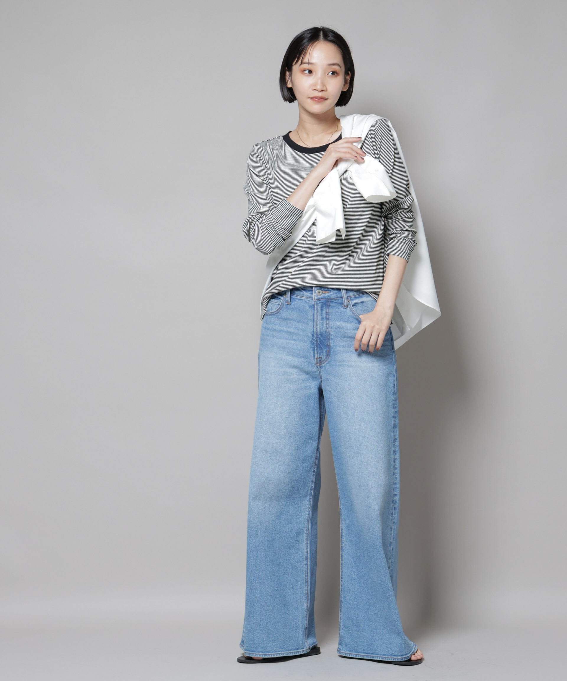 nano･universe「ミジンボーダーロングスリーブTシャツ」|Tシャツ・カットソー|