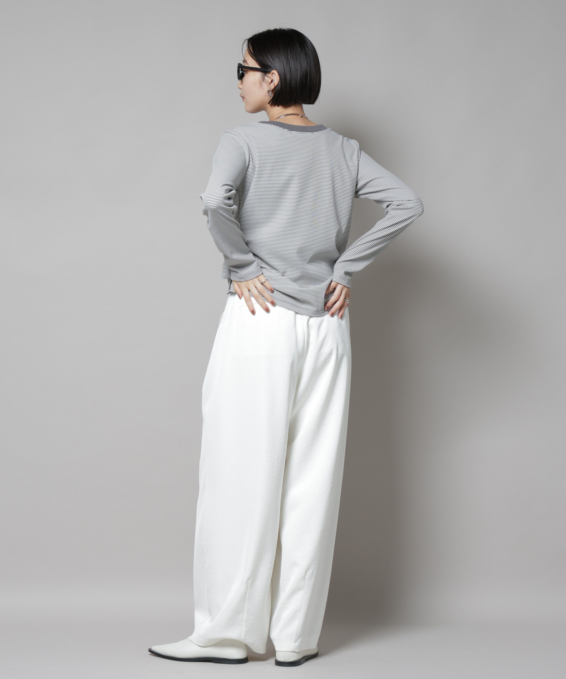 nano･universe「ミジンボーダーロングスリーブTシャツ」|Tシャツ・カットソー|