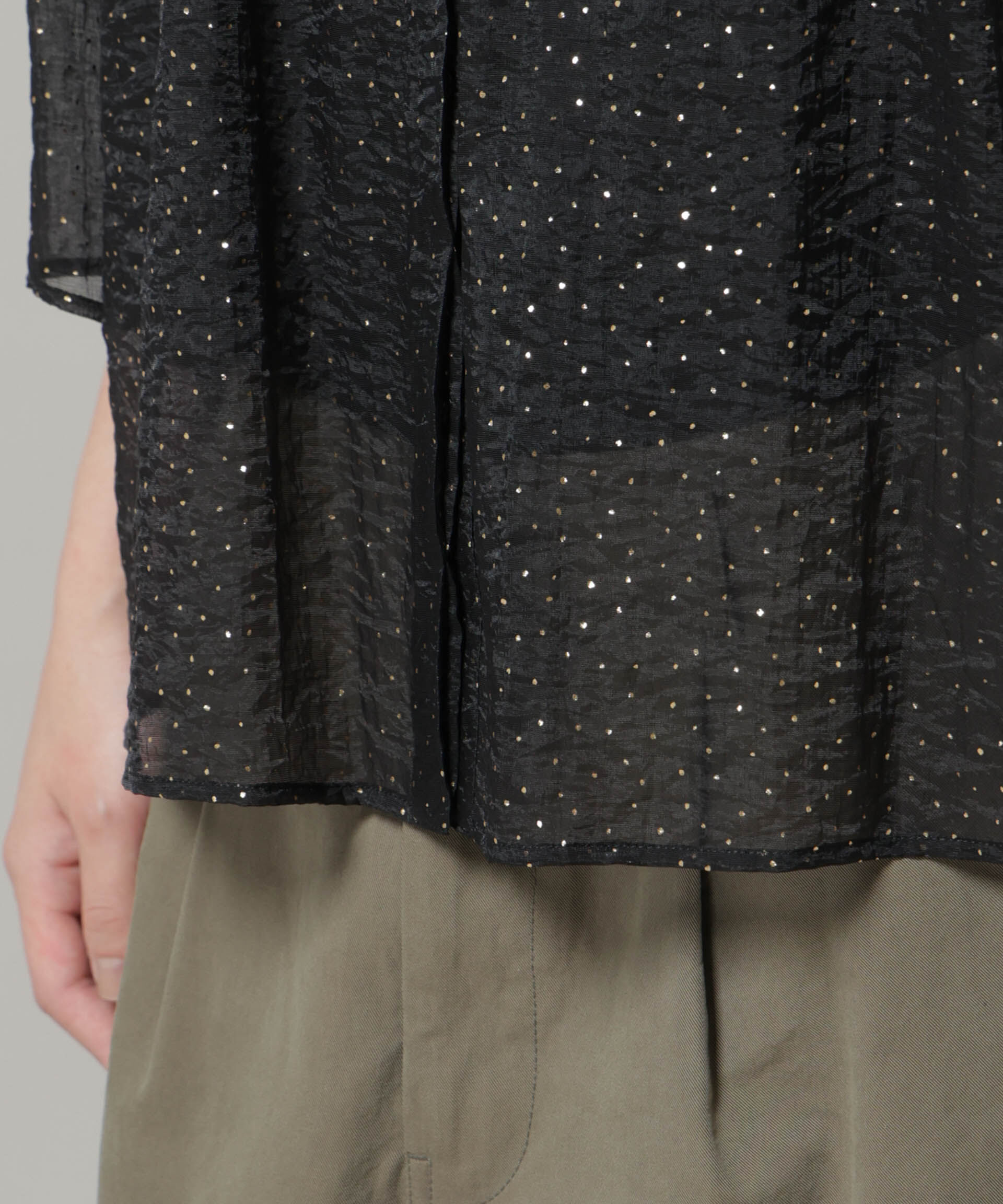 nano･universe「グリッタードットギャザーブラウス」|シャツ・ブラウス|