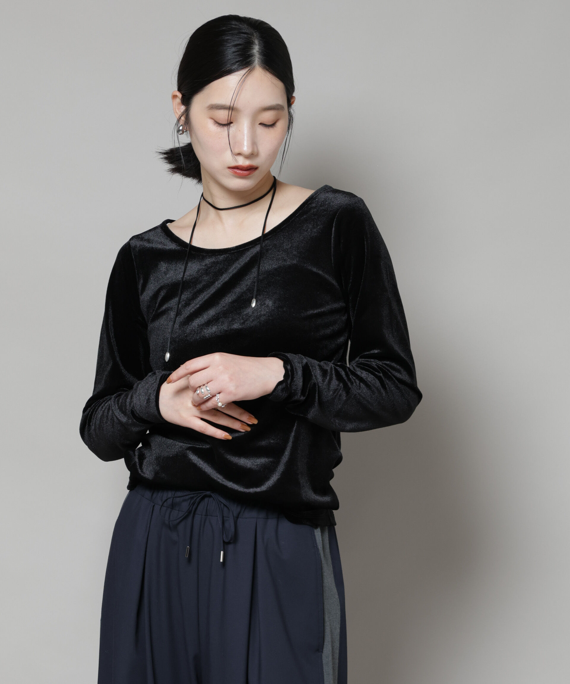 nano･universe「前後2wayベロアカットトップス(セットアップ可)」|Tシャツ・カットソー|