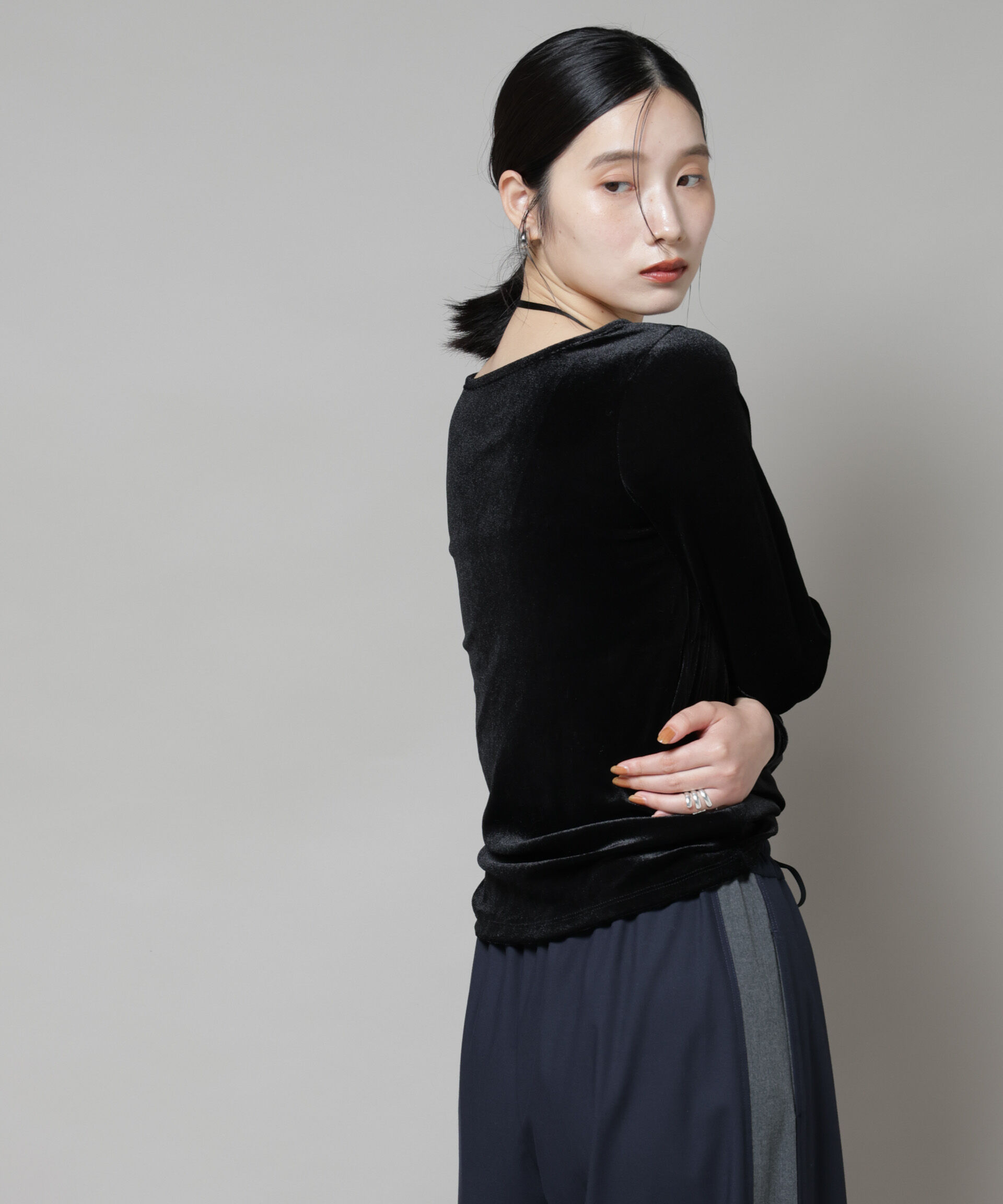 nano･universe「前後2wayベロアカットトップス(セットアップ可)」|Tシャツ・カットソー|