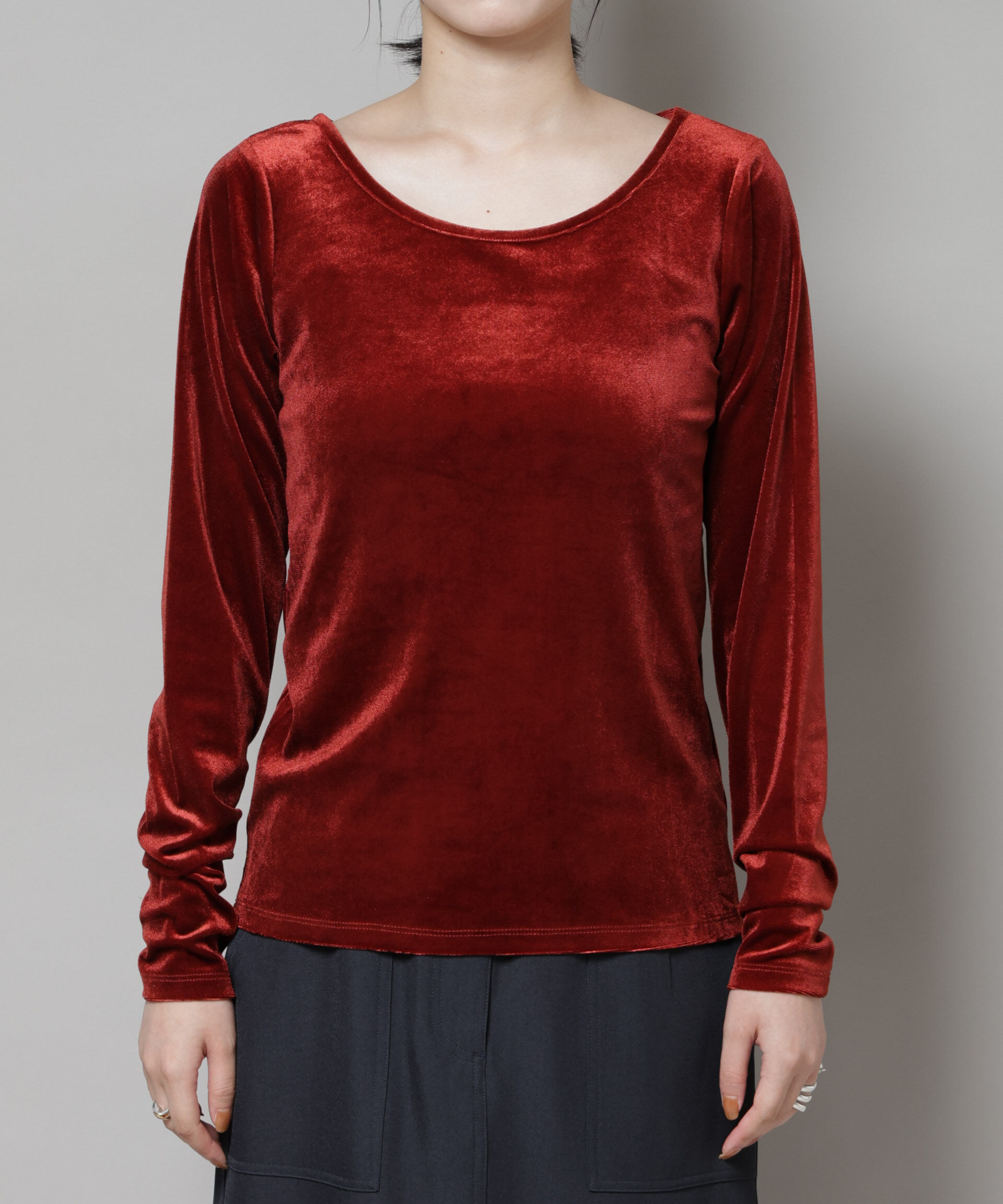 nano･universe「前後2wayベロアカットトップス(セットアップ可)」|Tシャツ・カットソー|