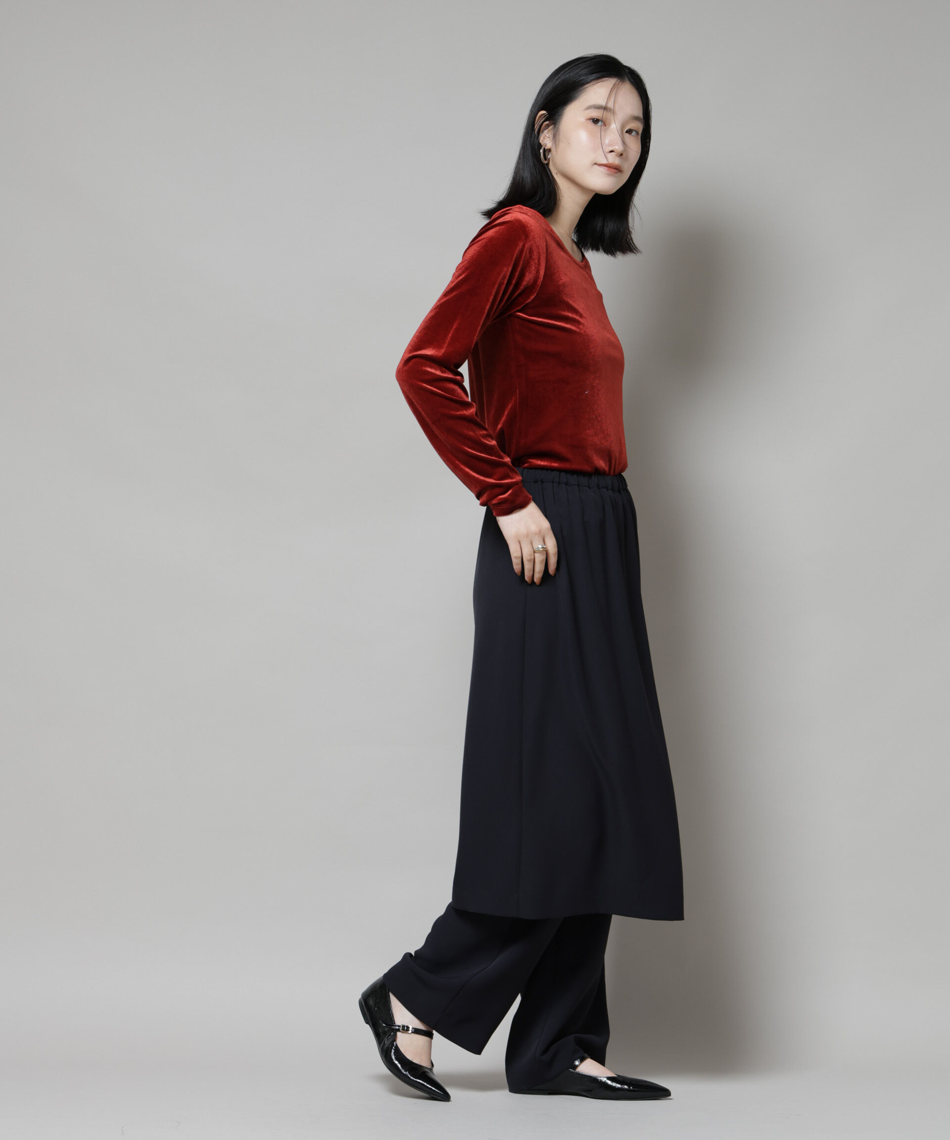 nano･universe「前後2wayベロアカットトップス(セットアップ可)」|Tシャツ・カットソー|