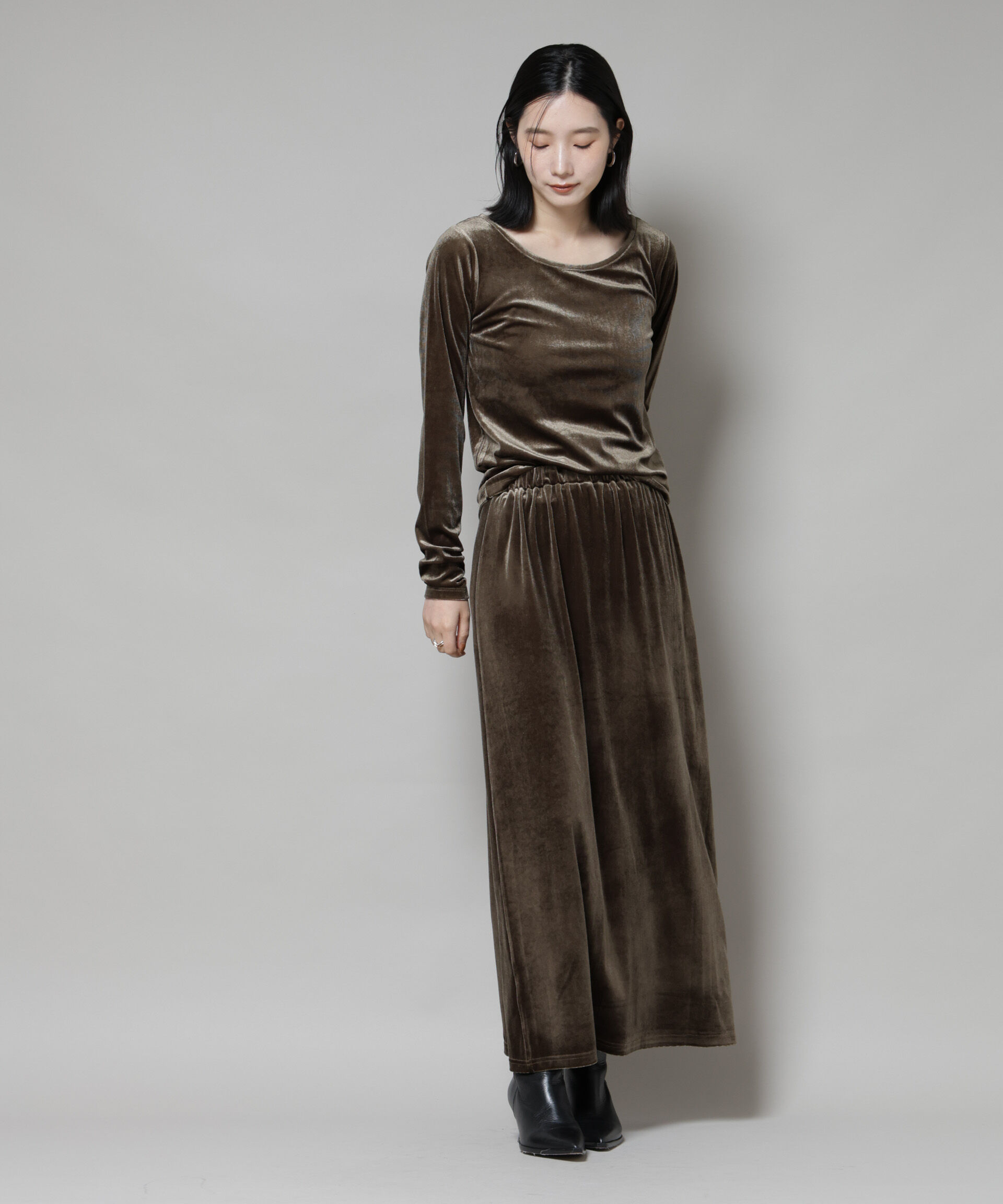 nano･universe「前後2wayベロアカットトップス(セットアップ可)」|Tシャツ・カットソー|