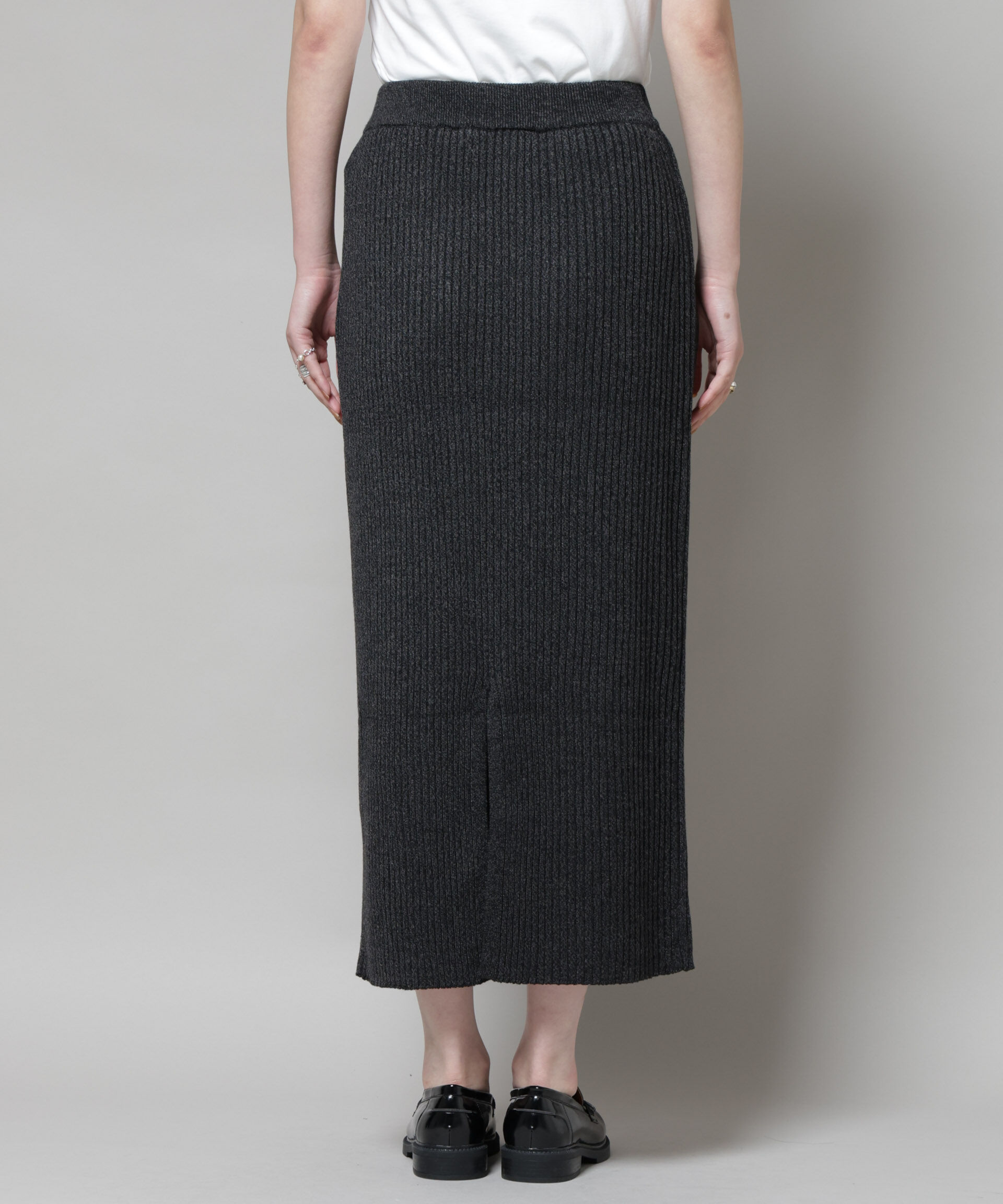  「メランジリブタイトスカート(セットアップ可)」|タイト|