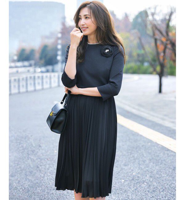 組曲「【VERY3月号掲載・KUMIKYOKU NAVY・WEB限定】ジャージーコンビプリーツ ワンピース」|ワンピース|