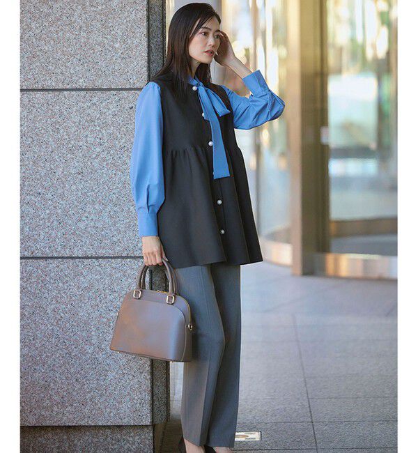 自由区「【洗える】パールディティールニット ジレ」|ベスト・ジレ|