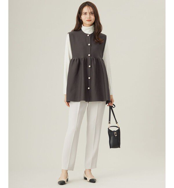 自由区「【洗える】パールディティールニット ジレ」|ベスト・ジレ|