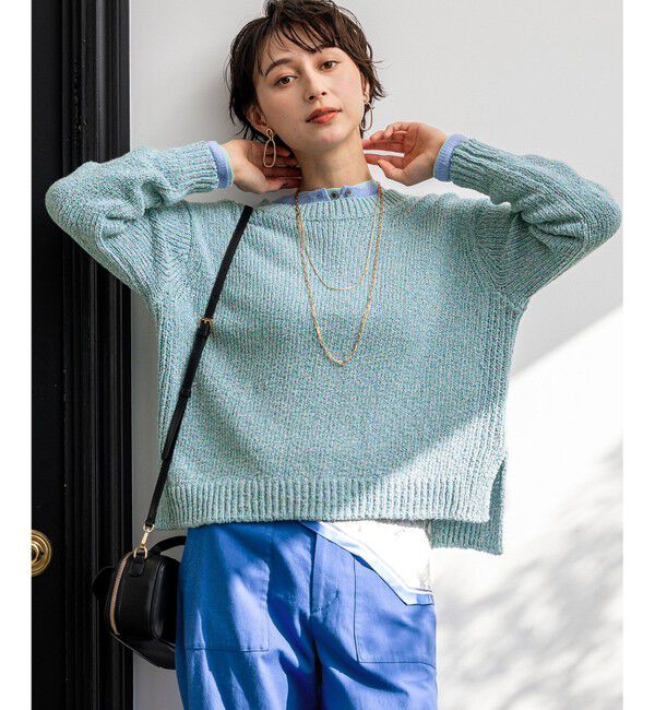 23区「コットンコードミックス クロップド ニット」|ニット・セーター|ｻｯｸｽﾐｯ