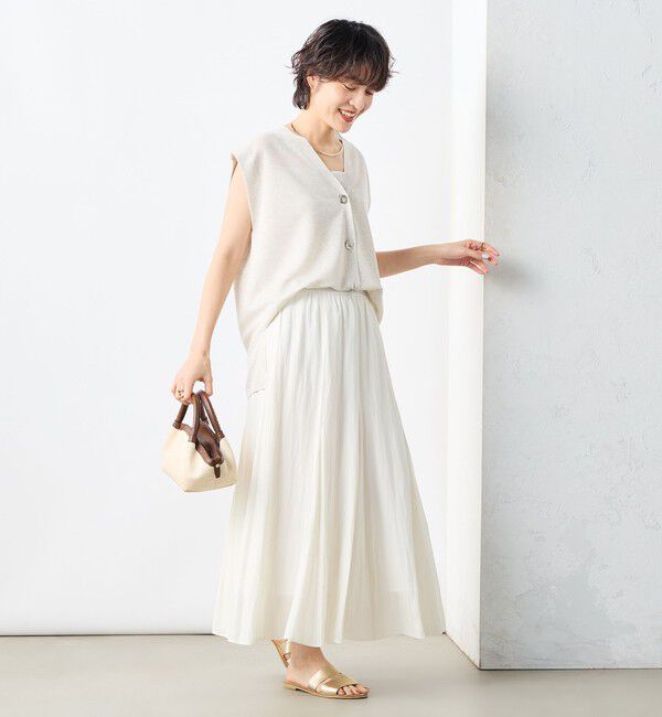 NOLLEY'S「ウォッシャブル割繊フレアスカート」|フレア|