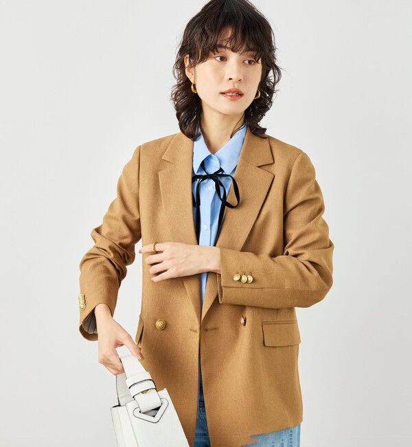 NOLLEY'S「ウォッシャブルハイスペック麻調ダブルジャケット」|テーラードジャケット|