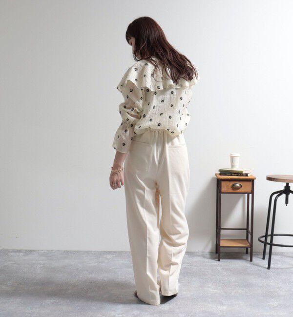 fredy emue「シアー楊柳刺繍ケープブラウス」|シャツ・ブラウス|