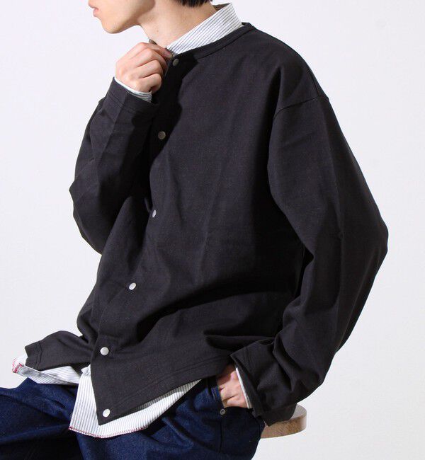 GLOSTER「【春の人気作が復刻】【裏グラデーションシリーズ】天竺クルーカーディガン」|カーディガン|ブラック