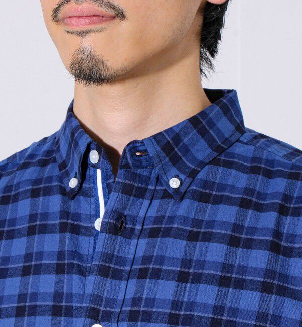 GLOSTER「【ビジカジ対応】ニットテープ ボタンダウンネルシャツ」|シャツ・ブラウス|