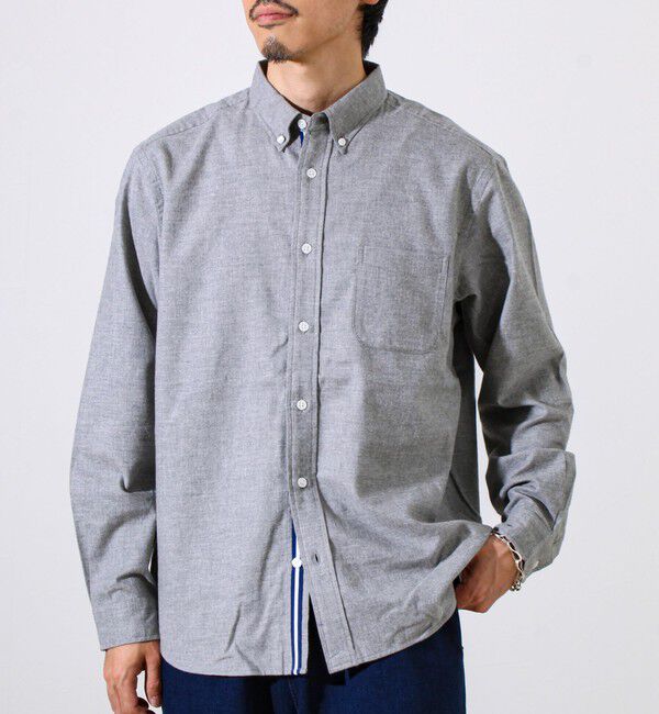 GLOSTER「【ビジカジ対応】ニットテープ ボタンダウンネルシャツ」|シャツ・ブラウス|