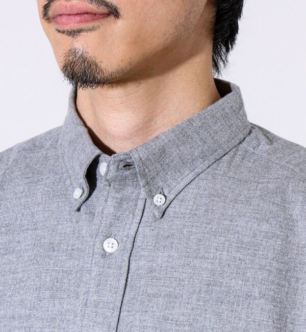 GLOSTER「【ビジカジ対応】ニットテープ ボタンダウンネルシャツ」|シャツ・ブラウス|