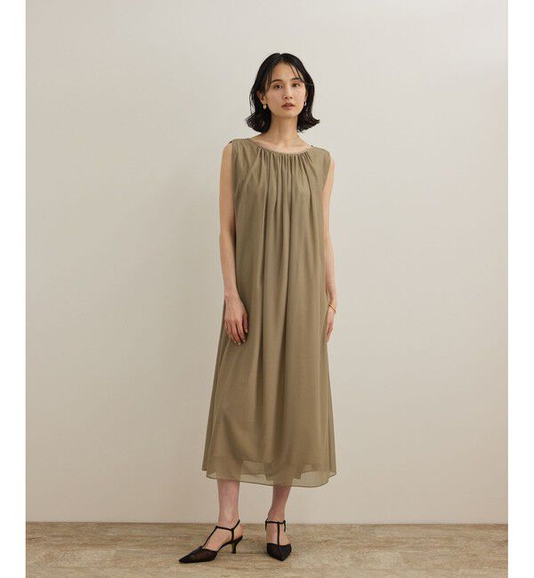 ROPE「ブライトネスヤーンギャザーワンピース/洗える」|ワンピース|