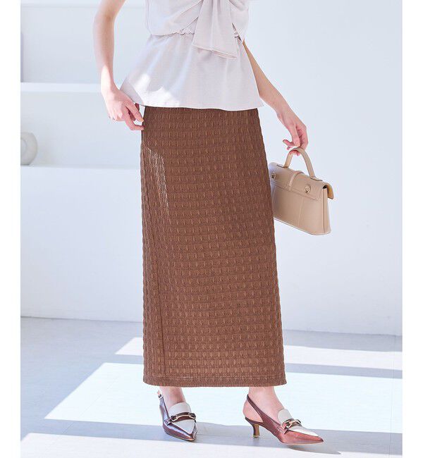 VIS「【新色追加】【接触冷感】膨れジャガードナロースカート」|スカート|