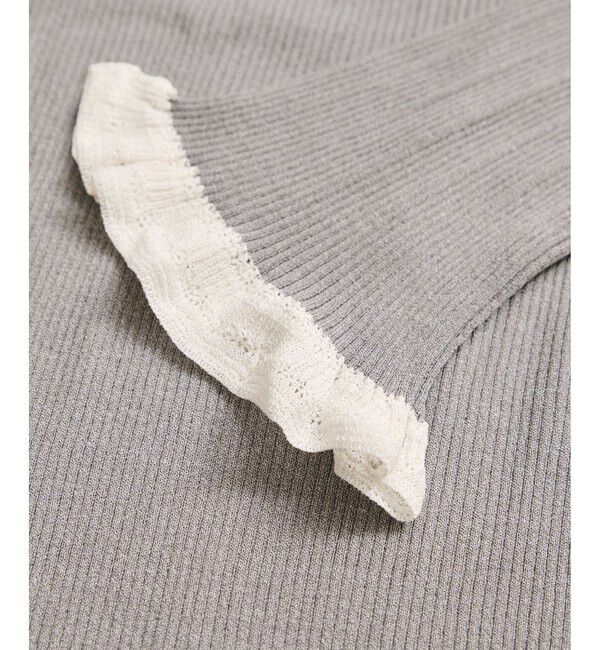 VIS「袖口レース編みニットプルオーバー」|ニット・セーター|