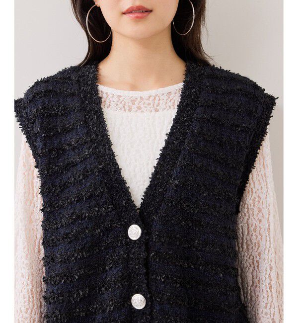 VIS「ツイードニットベスト/イージーケア」|ベスト・ジレ|