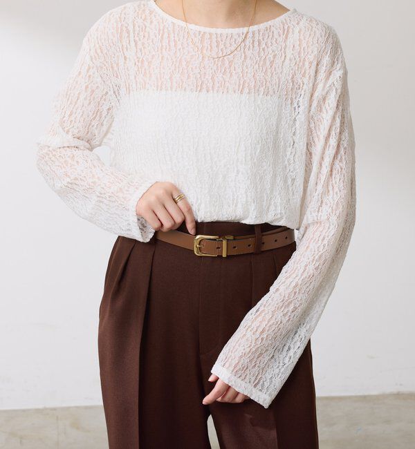  「レースオーバーチュニック」|Tシャツ・カットソー|