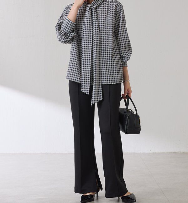  「ボウタイチェックブラウス」|シャツ・ブラウス|