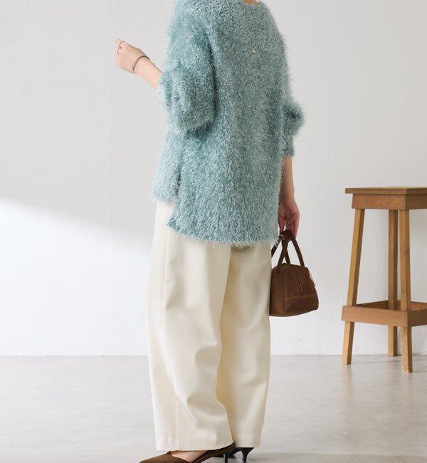  「ビーンズヤーンVネックニット」|ニット・セーター|