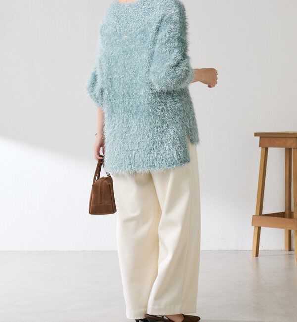  「ビーンズヤーンVネックニット」|ニット・セーター|