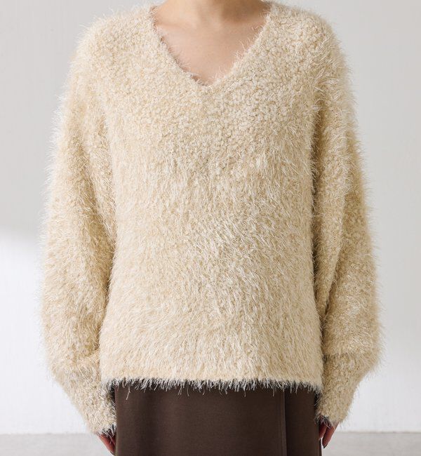  「ビーンズヤーンVネックニット」|ニット・セーター|