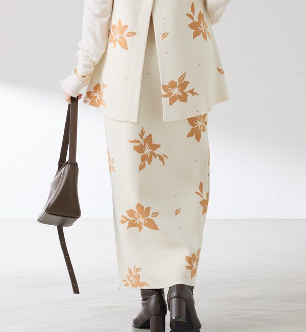  「フラワーニットジャガードスカート」|スカート|