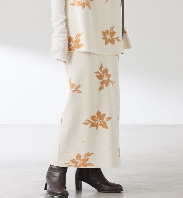  「フラワーニットジャガードスカート」|スカート|