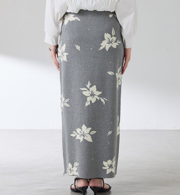  「フラワーニットジャガードスカート」|スカート|