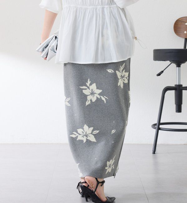  「フラワーニットジャガードスカート」|スカート|