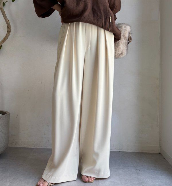  「【累計販売数3万枚突破/22色４サイズ展開！】タックワイドパンツ」|チノ|