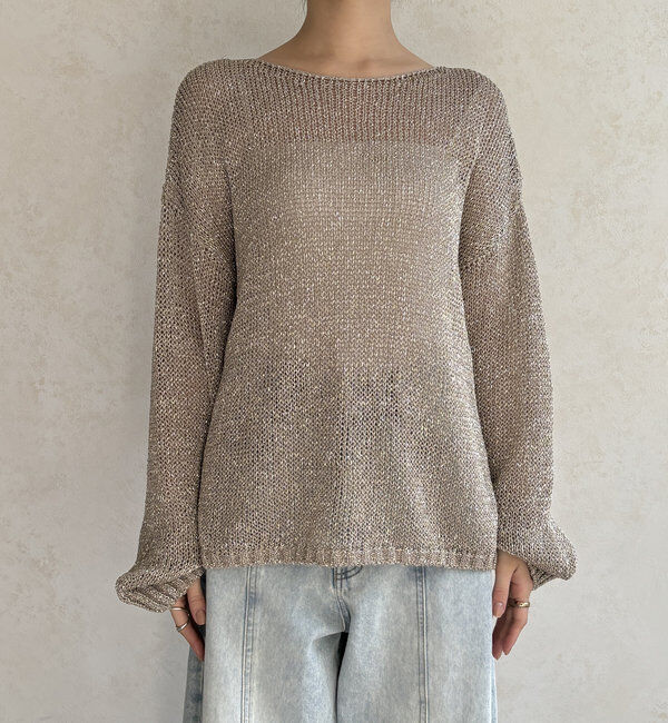  「【WEB限定】ラメ針抜きプルオーバー」|ニット・セーター|