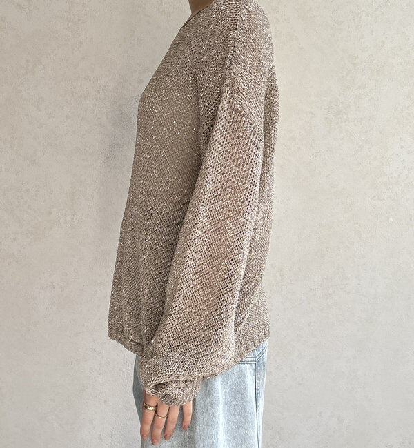  「【WEB限定】ラメ針抜きプルオーバー」|ニット・セーター|