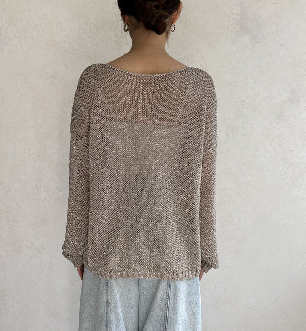  「【WEB限定】ラメ針抜きプルオーバー」|ニット・セーター|