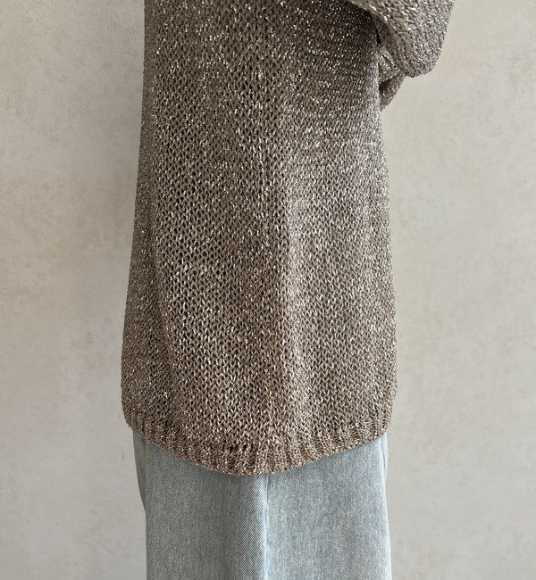  「【WEB限定】ラメ針抜きプルオーバー」|ニット・セーター|