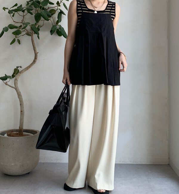  「ボーダースクエアニットタンク」|ニット・セーター|