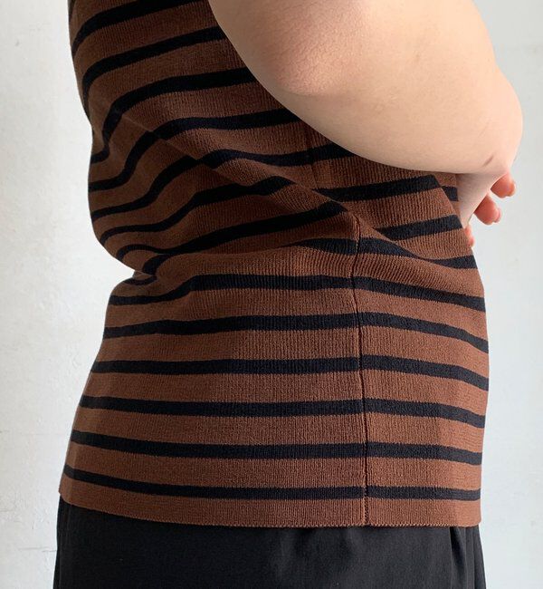  「ボーダースクエアニットタンク」|ニット・セーター|