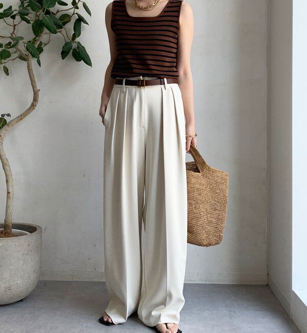  「ボーダースクエアニットタンク」|ニット・セーター|