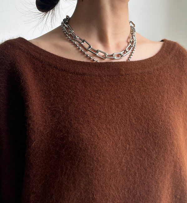  「ファーウールボートネックプルオーバー」|ニット・セーター|