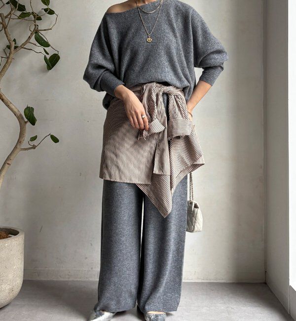  「メリノウール100%ボートネック」|ニット・セーター|