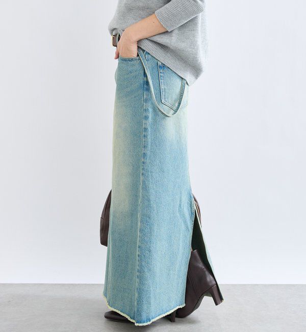  「【MONN.:.(モン)】LOOSE DENIM SKIRT」|スカート|