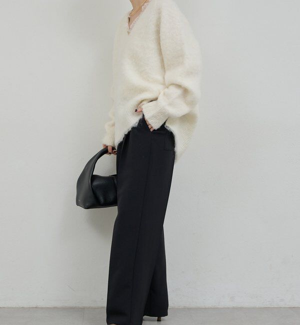  「【シワになりにくい】ジャージータックワイドパンツ」|チノ|